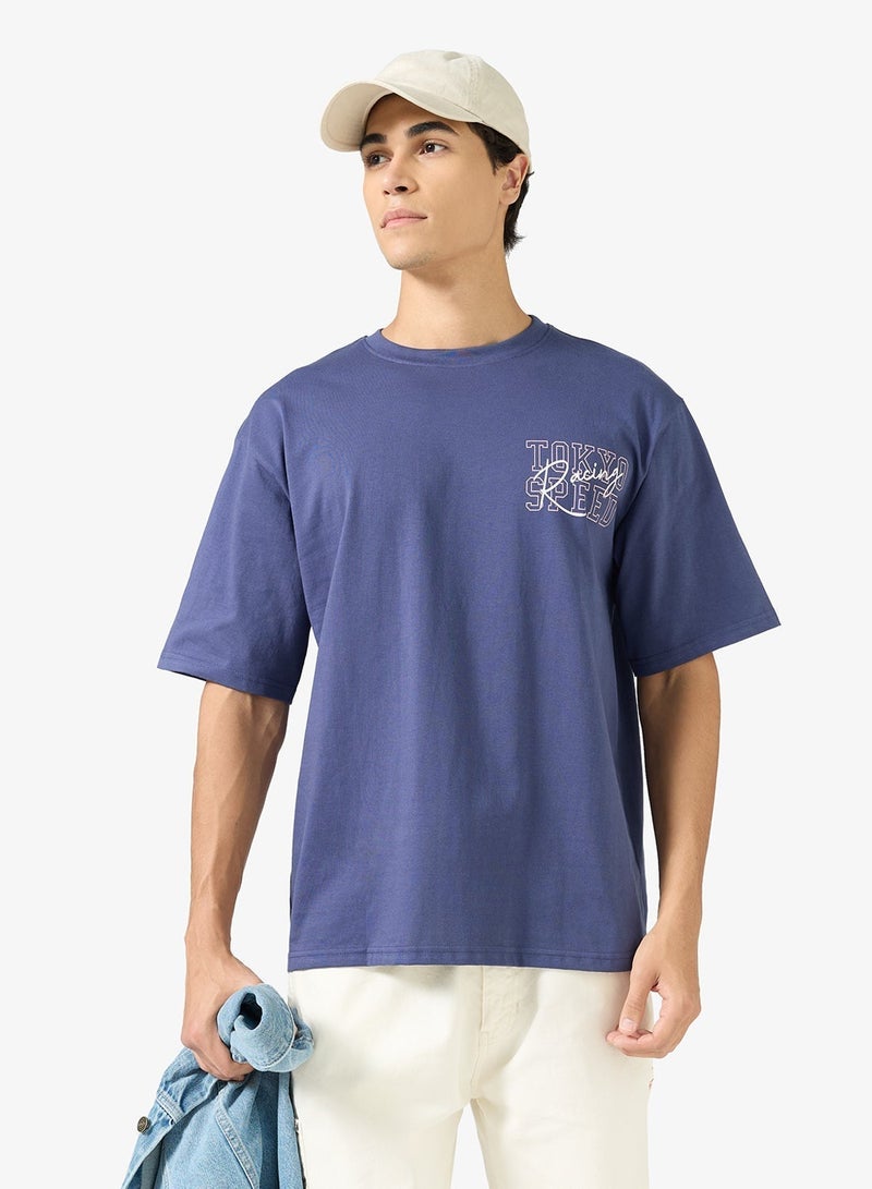 Seventy Five Graphic Print Oversized T-Shirt - Image 1