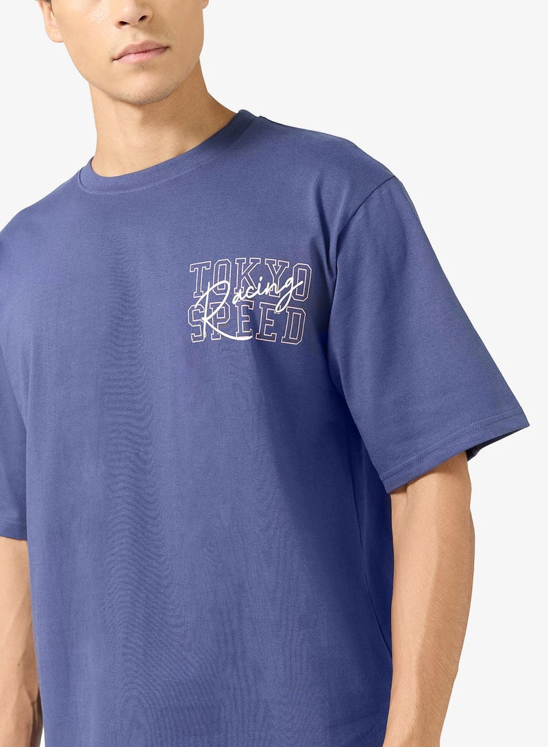 سفنتي فايف تيشيرت بطبعة جرافيك كبير الحجم - Image 3