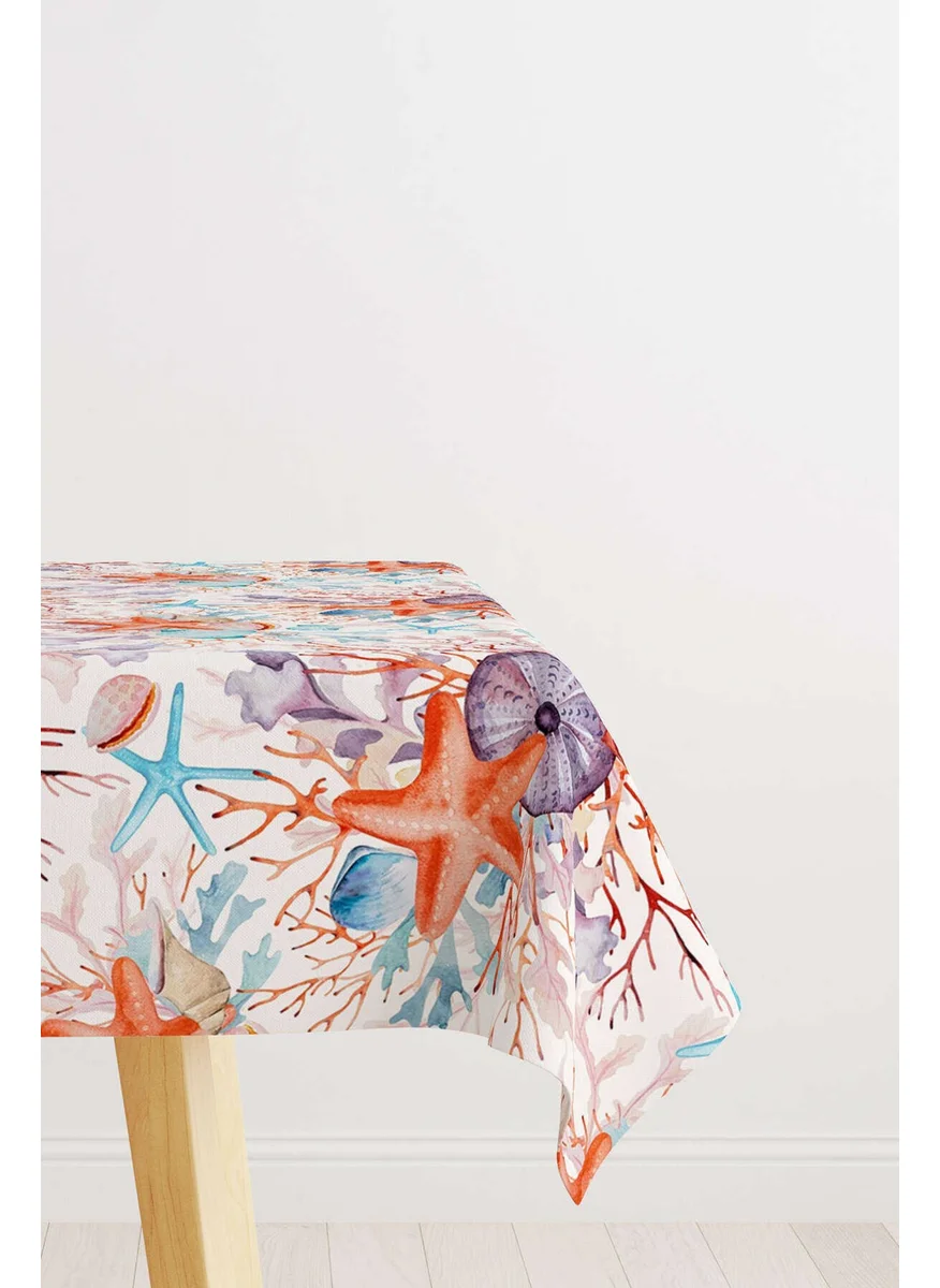كانغو هوم Blue Orange Marine Patterned Digital Printed Tablecloth CGH1191-MS