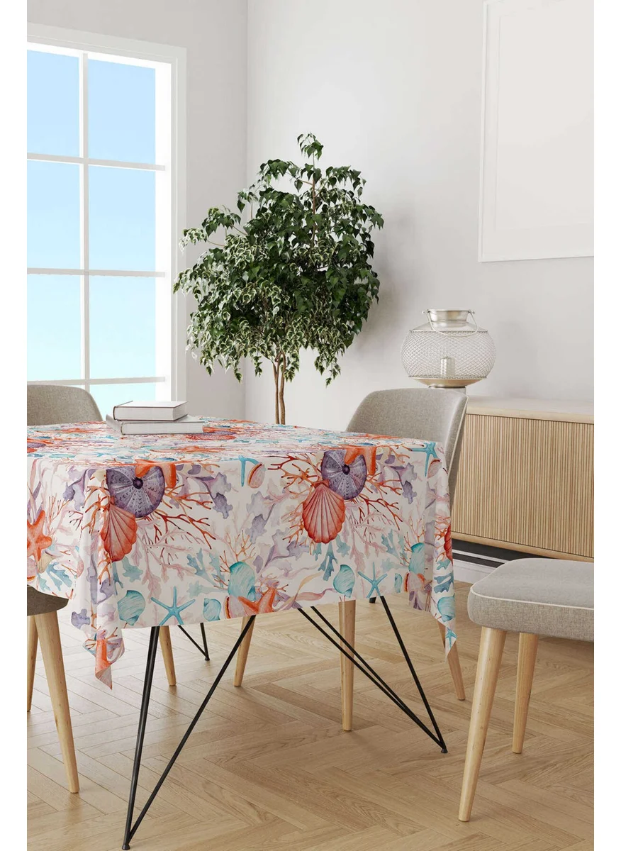 كانغو هوم Blue Orange Marine Patterned Digital Printed Tablecloth CGH1191-MS