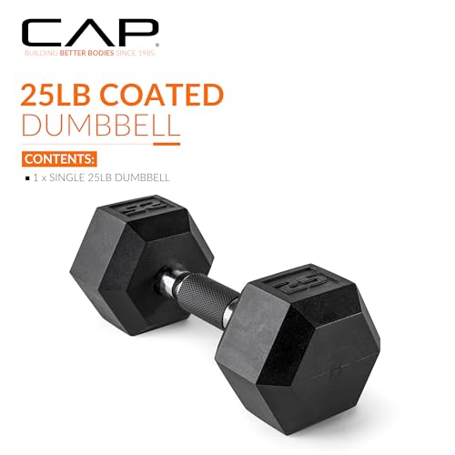 CAP Barbell Coated Dumbbell Weights with Padded Grip, Single, 25 LBS - Image 2