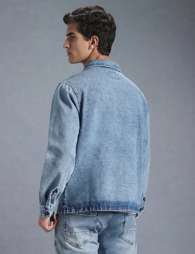 inkd Sky Why Men's Full Sleeve Shacket (Jacket) - 100% Cotton | Regular Fit | Shirts for Men | Jacket for Men for Men | Best Price UAE