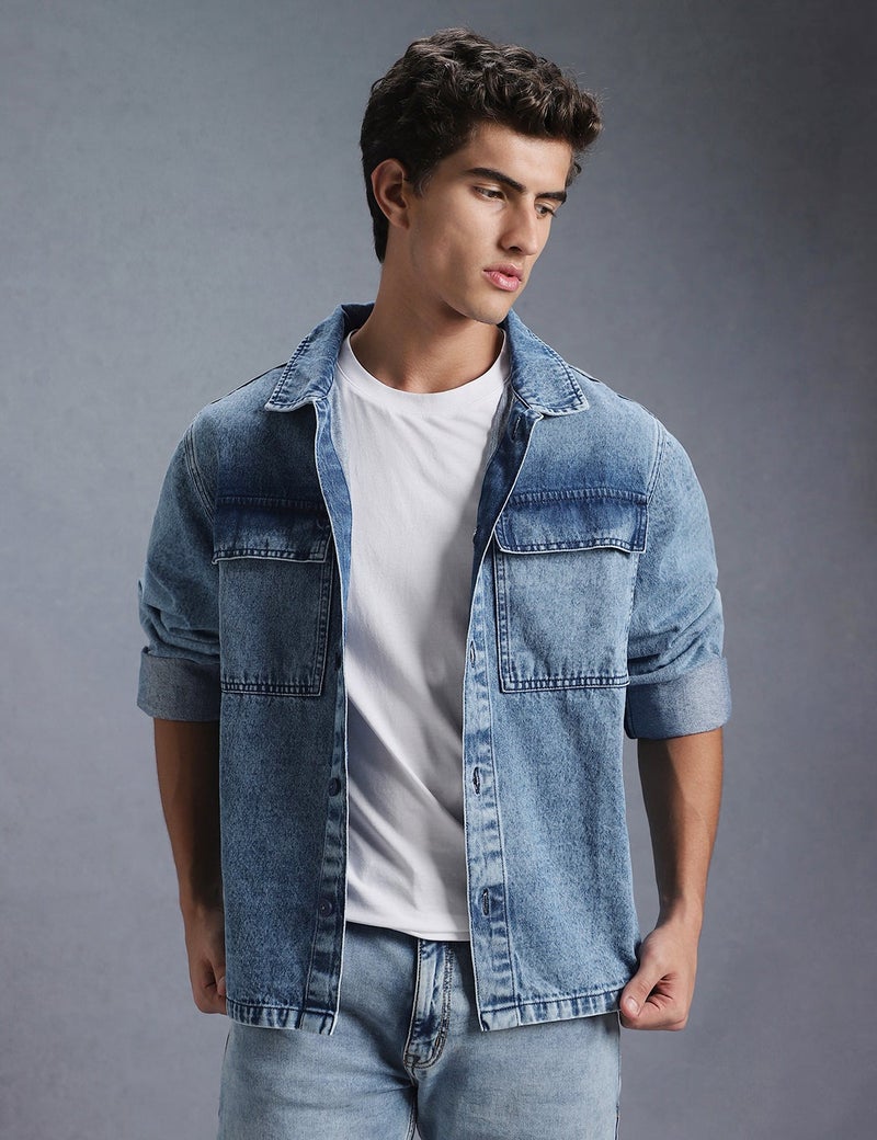 inkd Men's Full Sleeve Shacket (Jacket) - 100% Cotton | Regular Fit | Shirts for Men | Jacket for Men - Image 2