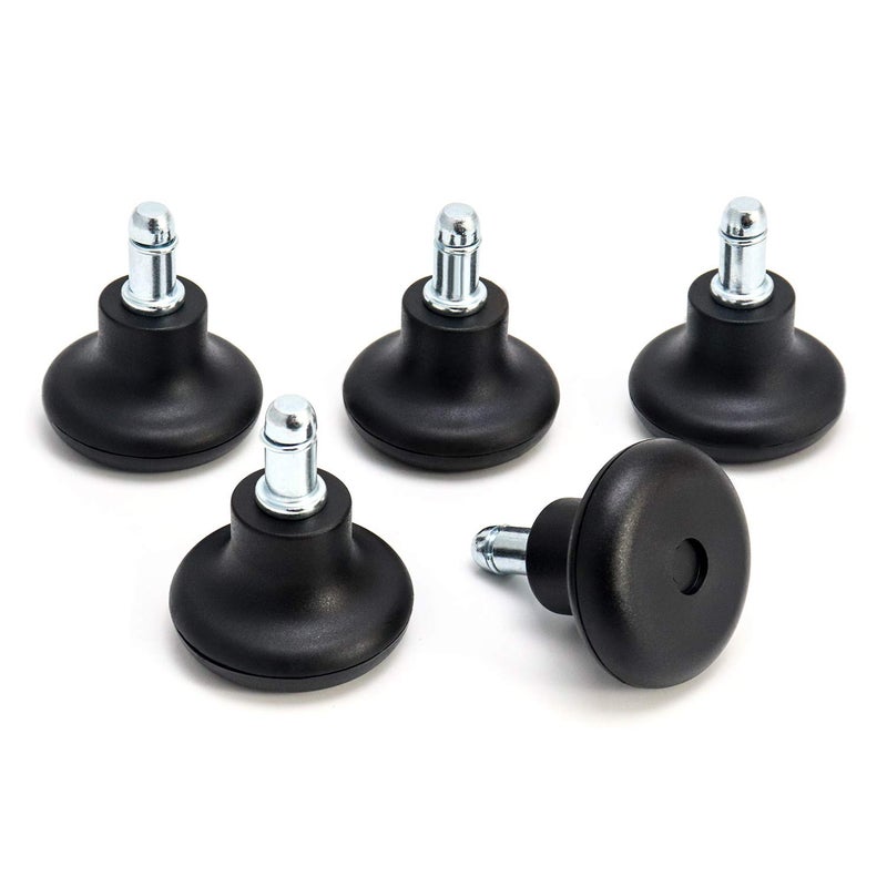QWORK 2 Office chair feet  Carpet Chair Casters  Replacement Office Chair Swivel Caster Wheels to Fixed Stationary Castors  5Pcs