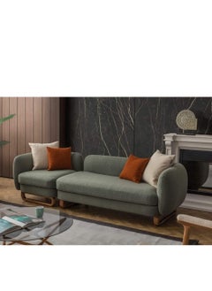 Wooden Twist Wooden Twist Modern Stylish Left-Side L Shape 8 Seater Sofa For Lobby In Teak Finish 5+3 with 1 Chair  - Image 2