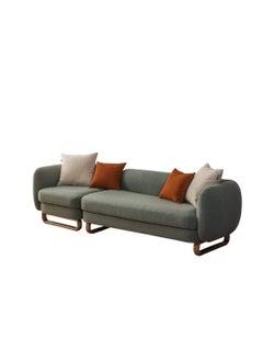Wooden Twist Wooden Twist Modern Stylish Left-Side L Shape 8 Seater Sofa For Lobby In Teak Finish 5+3 with 1 Chair  - Image 3