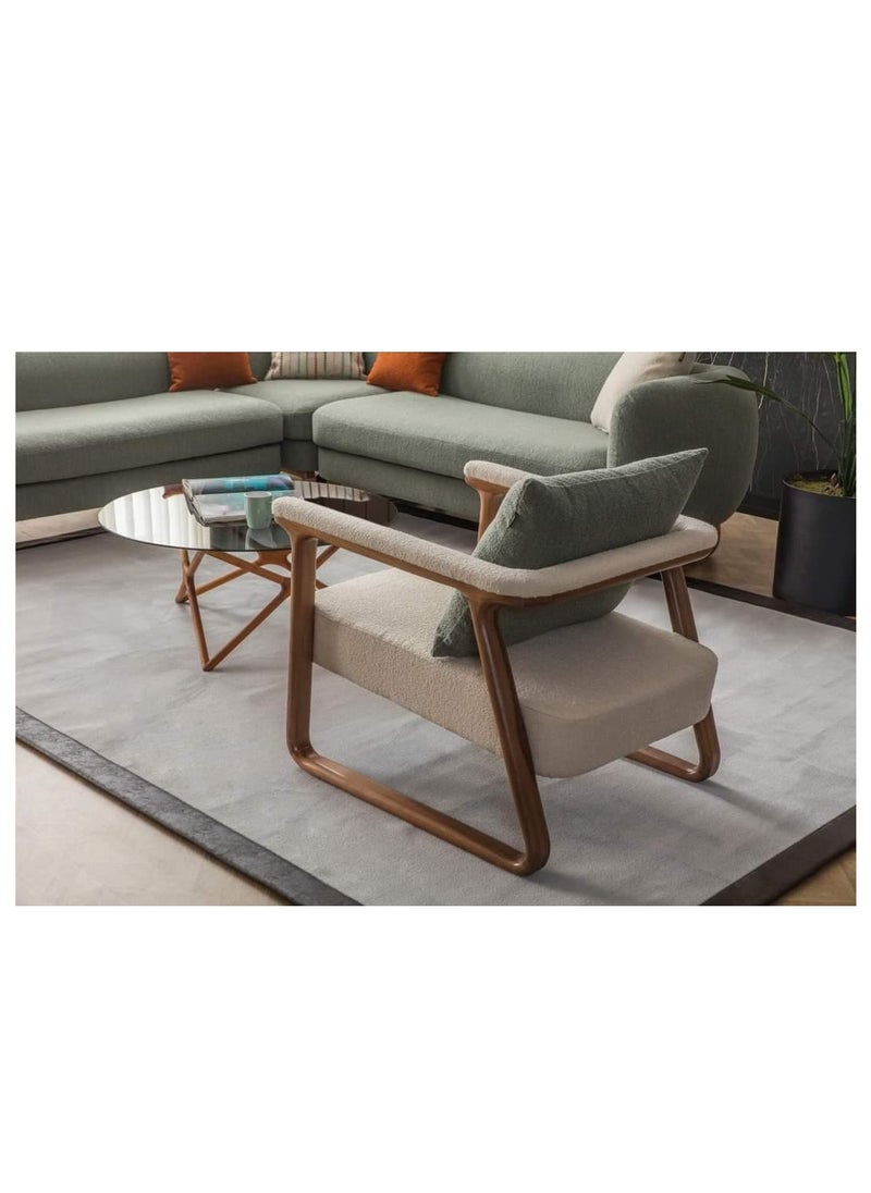 Wooden Twist - Wooden Twist Modern Stylish Left-Side L Shape 8 Seater Sofa For Lobby In Teak Finish 5+3 with 1 Chair - Image 1