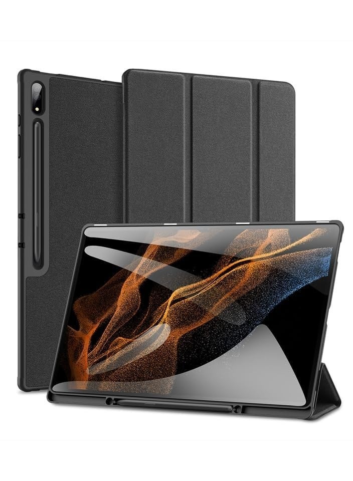 General Samsung Galaxy Tab S9 Ultra 14.6 inch 2023 Case Trifold Leather Flip Smart Tablet Sleeve with Pencil Holder Cover  - Image 1