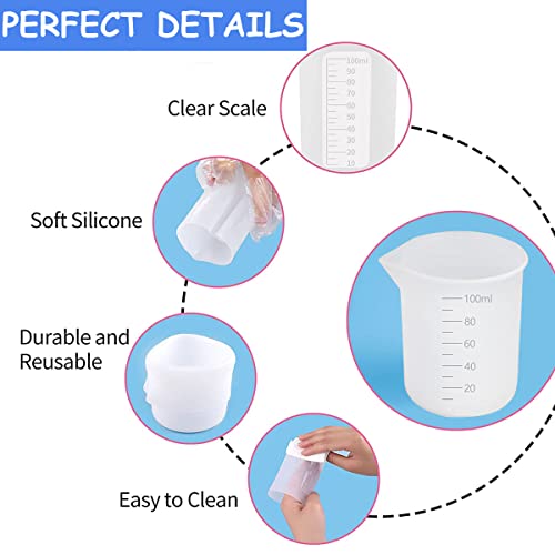 ELEPHANTBOAT® Silicone Mould Resin Measuring Cups Kit with Mixing Bowl,Stir Sticks,Spoons,Droppers,Finger Cots,Coloring Cups for DIY Resin Craft Jewelry Making 36 pcs - Image 5