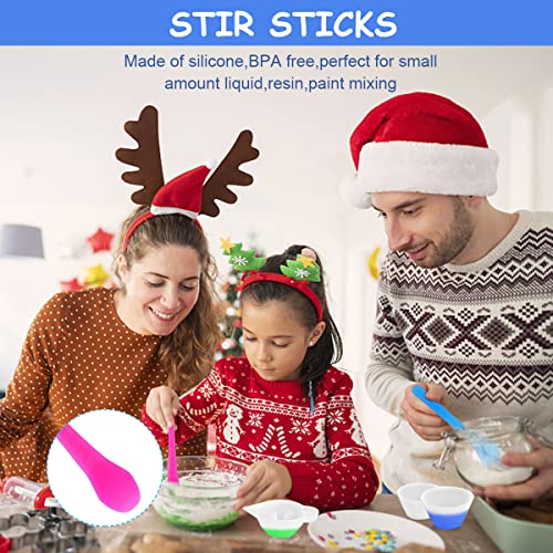 ELEPHANTBOAT® Silicone Mould Resin Measuring Cups Kit with Mixing Bowl,Stir Sticks,Spoons,Droppers,Finger Cots,Coloring Cups for DIY Resin Craft Jewelry Making 36 pcs - Image 4