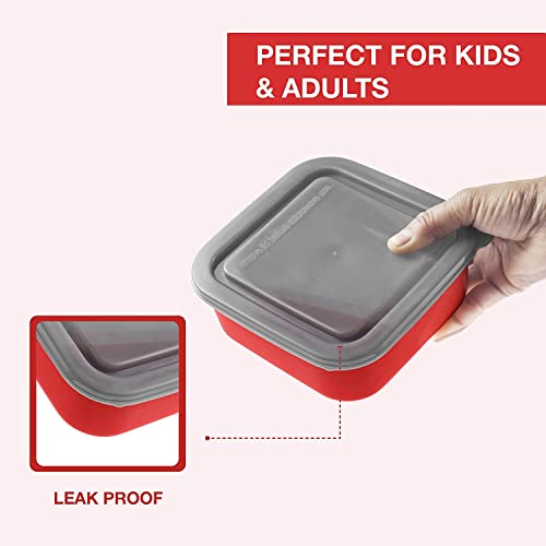 JSI Stainless Steel Fridge Storage Containers with Airtight Lids - Pack of 3 Pcs, 600 ML - Microwave Safe Lunch Box Containers for Office Home Kitchen - 100% Food Safe - Image 4