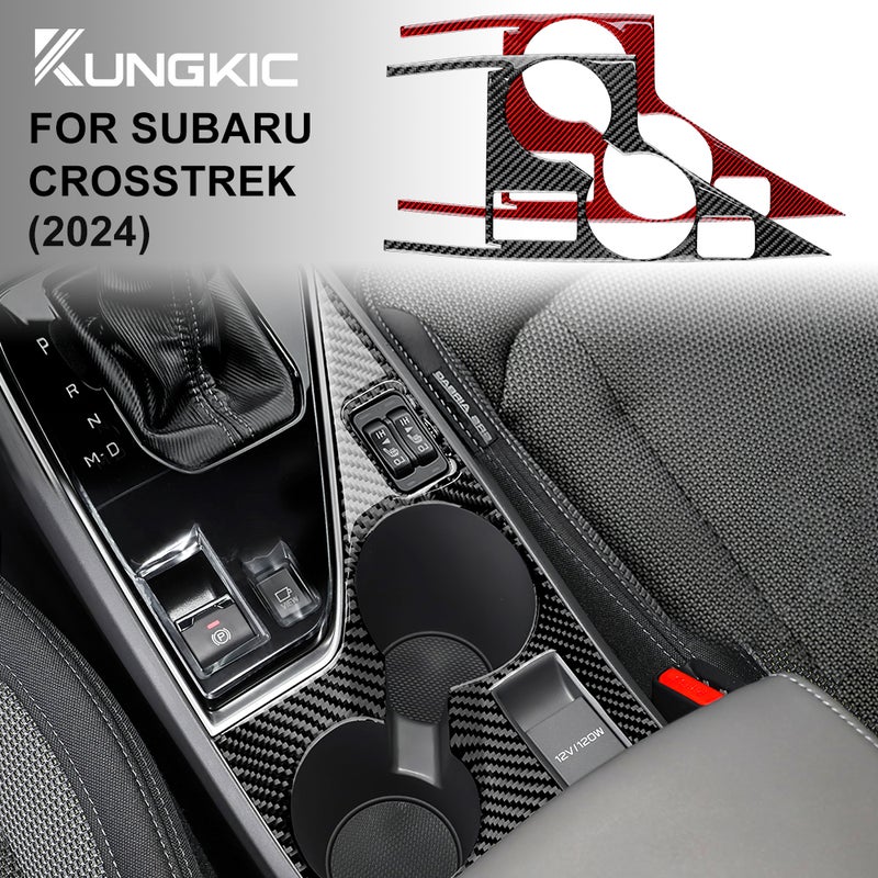 Real Soft Carbon Fiber Sticker for Subaru Crosstrek 2024 and Impreza 2024 Central Control Cup Panel Cover RHD LHD Interior Trim - Image 1