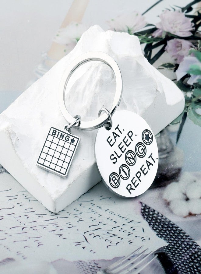 ميوسبارك هدية بينغو مضحكة من MYOSPARK، هدية لمحبي البينغو، سلسلة مفاتيح بينغو للأكل والنوم، هدايا بينغو للاعبي البينغو (BINGO REPEAT KC) - Image 4