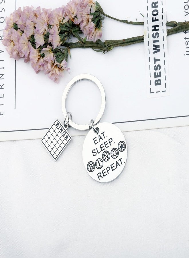 ميوسبارك هدية بينغو مضحكة من MYOSPARK، هدية لمحبي البينغو، سلسلة مفاتيح بينغو للأكل والنوم، هدايا بينغو للاعبي البينغو (BINGO REPEAT KC) - Image 3