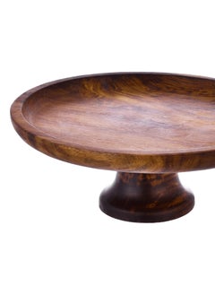 Generic Wooden Round Cake Platter with Base - 25cm  - Image 3