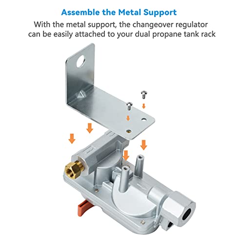 Skyflame RV Propane Regulator for Dual Tanks, 2 Stage Auto Changeover LP Regulator with 2PCS 12 Inch Pigtails for RV Trailers Camper, Vans/Trailers Primary Cylinder - Image 4