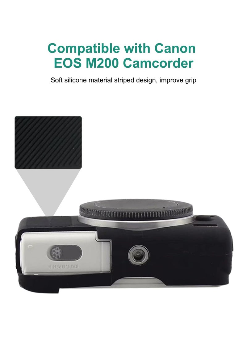 Digital Camera Case for Canon EOS M200 Slim Durable Lightweight Rubber Soft Silicone Camera Protective Cover (Black) - Image 5