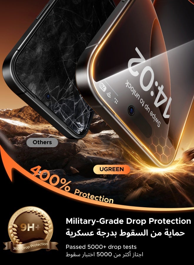 يو جرين واقي شاشة الخصوصية لهاتف آيفون ١٧ برو (عبوة من قطعتين) مع طقم محاذاة تلقائية، مضاد للتجسس، حماية الخصوصية، مضاد لبصمات الأصابع، سهل التركيب، زجاج مقاوم للصدمات، لاصق لا يترك بقايا، ملمس ناعم - Image 5