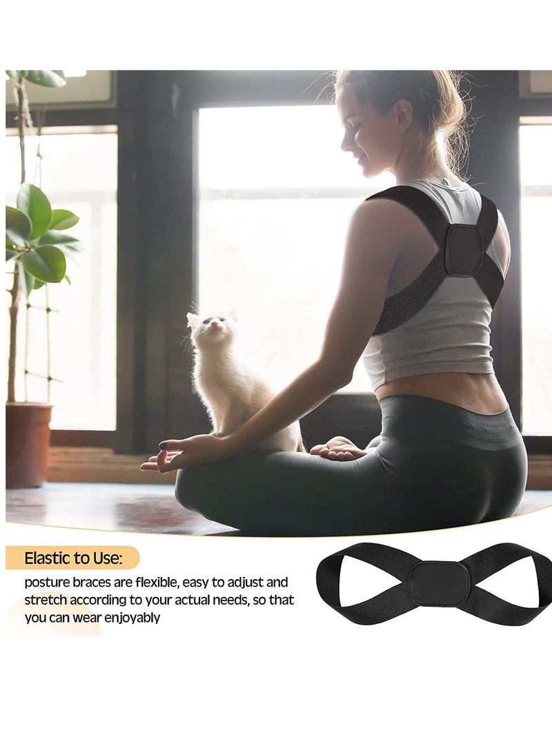 SOLARAE 2 Piece Posture Corrector For Women And Men Corset Spine Support Belt Adjustable Upper Back Brace Straightener For Neck Shoulder Clavicle Relief, Black - Image 3