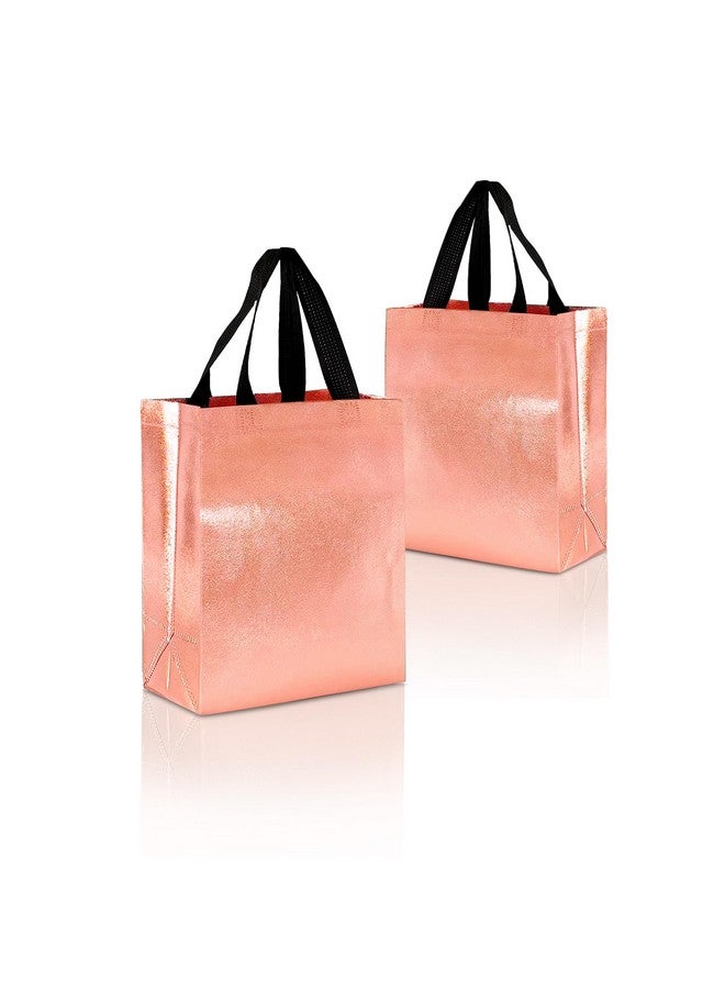 Drapme Extra-Small Size Pack of 50 Pcs Glossy Metallic Laminated Non-Woven Reusable Eco-Friendly Party Return Gift Bags (Rose Gold) (Extra-Small 6.75x9x3 Inch) - Image 1