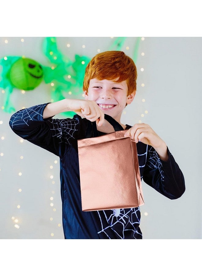 Drapme Extra-Small Size Pack of 50 Pcs Glossy Metallic Laminated Non-Woven Reusable Eco-Friendly Party Return Gift Bags (Rose Gold) (Extra-Small 6.75x9x3 Inch) - Image 4