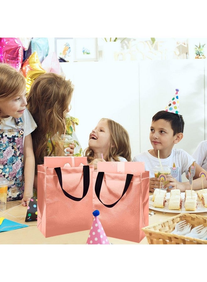 Drapme Extra-Small Size Pack of 50 Pcs Glossy Metallic Laminated Non-Woven Reusable Eco-Friendly Party Return Gift Bags (Rose Gold) (Extra-Small 6.75x9x3 Inch) - Image 5