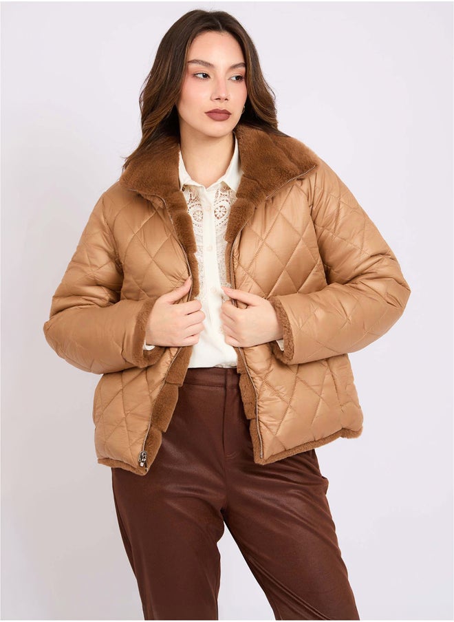 DALYDRESS - Women Regular Fit Jacket - Brown - Image 1