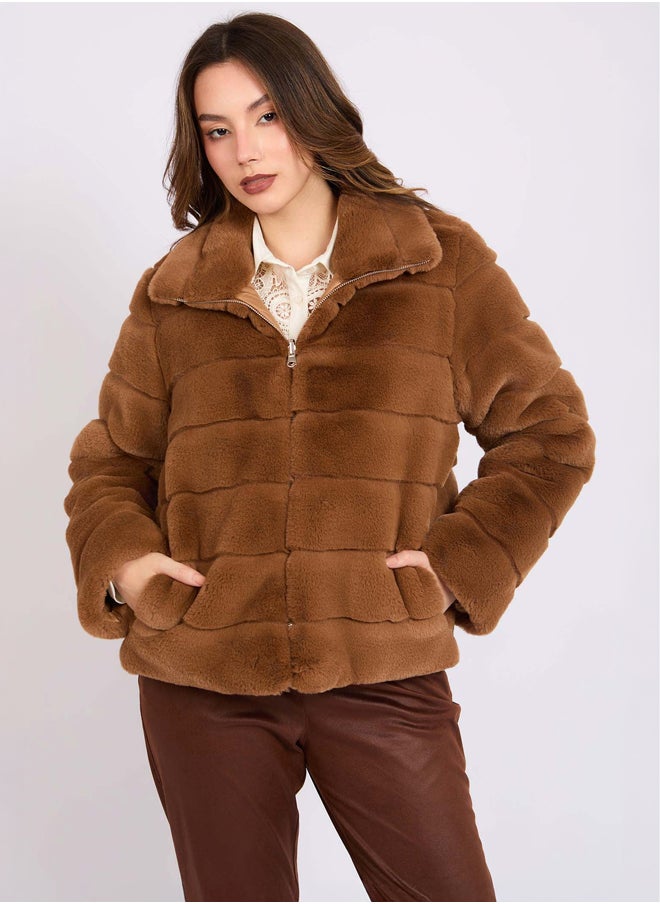 DALYDRESS - Women Regular Fit Jacket - Brown - Image 1