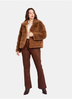 Women Regular Fit Jacket - Brown