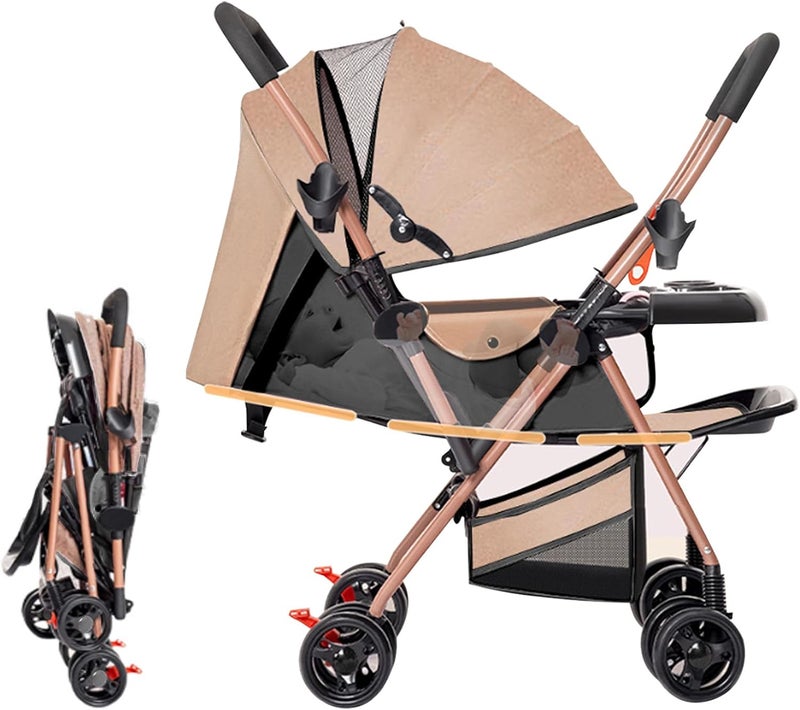 TDOO Two-Way Foldable Lightweight Stroller, Travel Umbrella Strollers, Baby Strollers and Toddler Strollers with Large Storage Basket and Canopy, Reclining Seat, Child Tray, Compact for Travel - Image 1