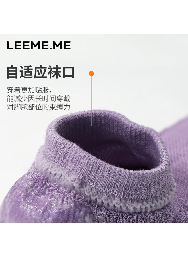 Leeme.me Li Mi Women's Socks, Spring And Summer Ladies' Socks, Terry Bottom Breathable Short Socks, 4 Black, One Size Fits All - Image 2