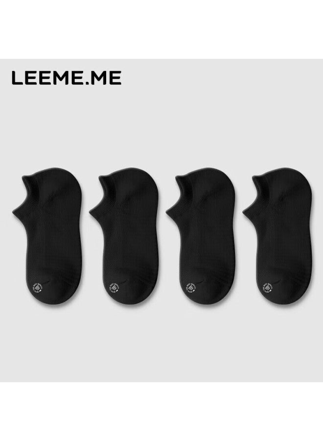 Leeme.me Li Mi Women's Socks, Spring And Summer Ladies' Socks, Terry Bottom Breathable Short Socks, 4 Black, One Size Fits All - Image 1
