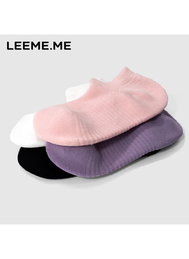 Leeme.me Li Mi Women's Socks, Spring And Summer Ladies' Socks, Terry Bottom Breathable Short Socks, 4 Black, One Size Fits All - Image 3