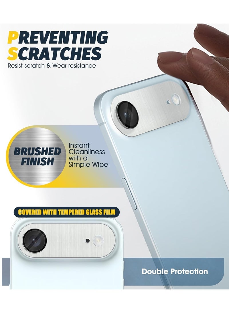 For iPhone Air Camera Lens Protector [Drop Protection] [Full Coverage] [3D Metal] [Case Friendly] Tempered Glass Camera Cover — Titanium - Image 2