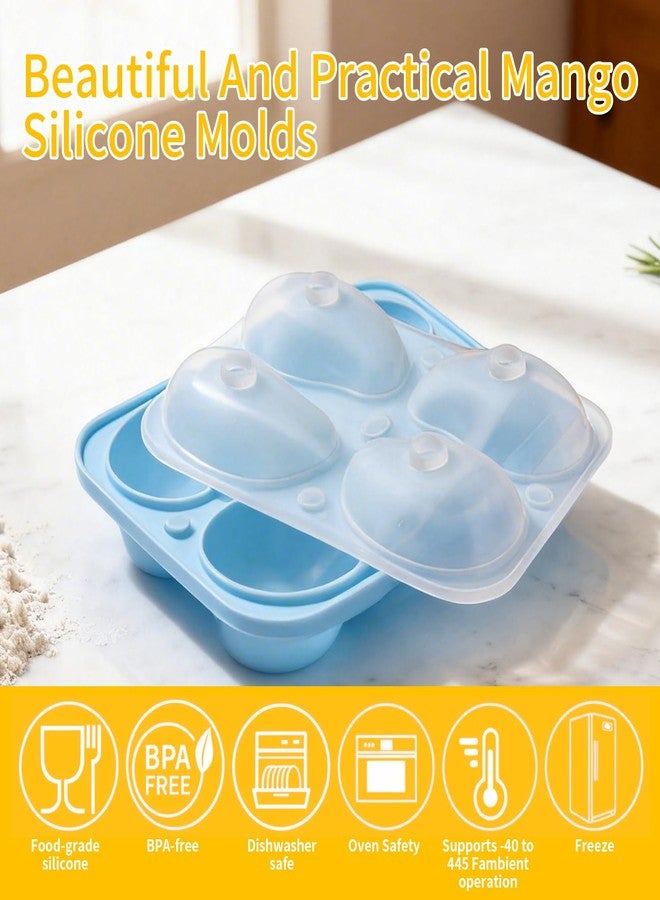GLECTG 2 Pack 3D Mango Silicone Mold - 8 Cavity Fruit Pudding Mold for Homemade Cake, Jelly, Mousse, Perfect for Home Kitchen, Family Gatherings & Holiday Baking DIY Projects - Includes 8 Bonus Funnels - Image 4
