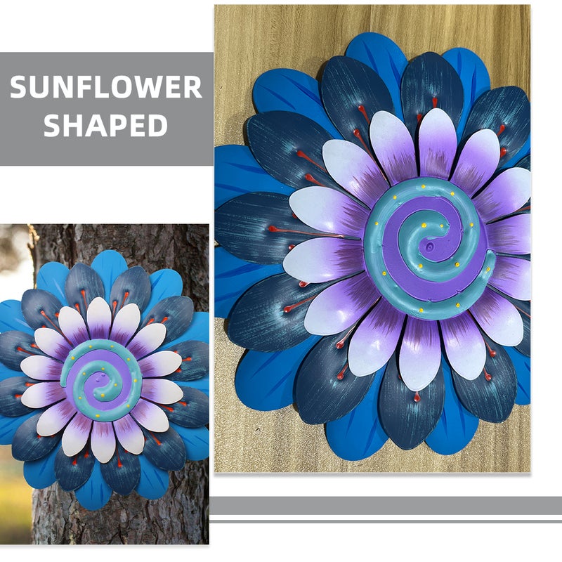 Sunflower Hanging Wall Decor Wall Art Decor Metal Wall Hanging Decorative Flower Pendant - Image 2