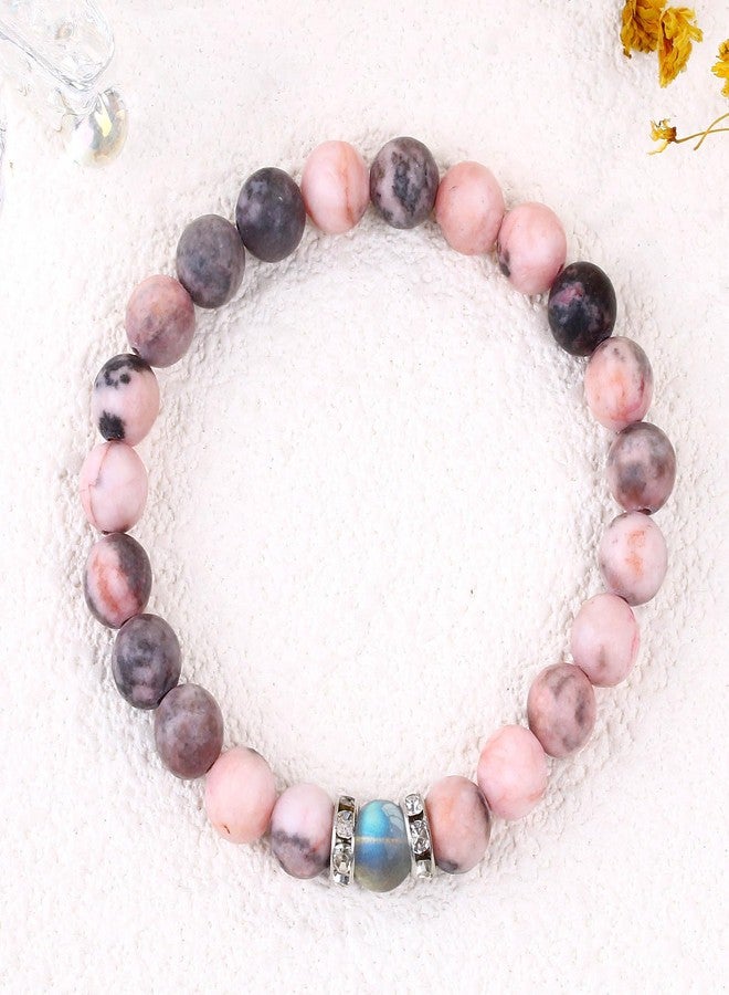 YIHOON Gifts for Mom,Sister,Aunt,Grandma,Gemstone Beaded Bracelet for women teen Birthday Jewelry Presents (3Sister-Moonstone&Zebra Jasper) - Image 4