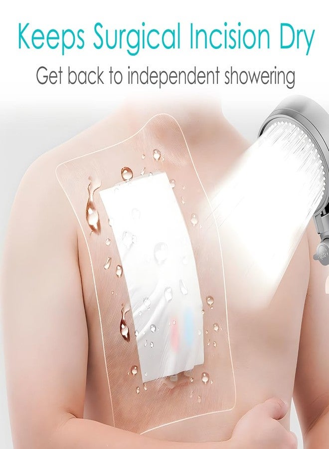 GoToHere 10"x12" Waterproof Shower Cover Incision Bandages for Large Wound with No Glue On The Center Adhesive Transparent Shower Protector Post Surgical Water Barrier Guard Pack of 7 - Image 2