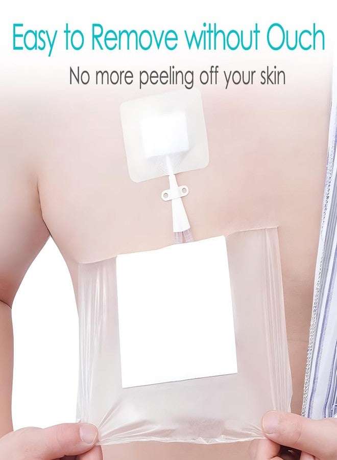 GoToHere 10"x12" Waterproof Shower Cover Incision Bandages for Large Wound with No Glue On The Center Adhesive Transparent Shower Protector Post Surgical Water Barrier Guard Pack of 7 - Image 3