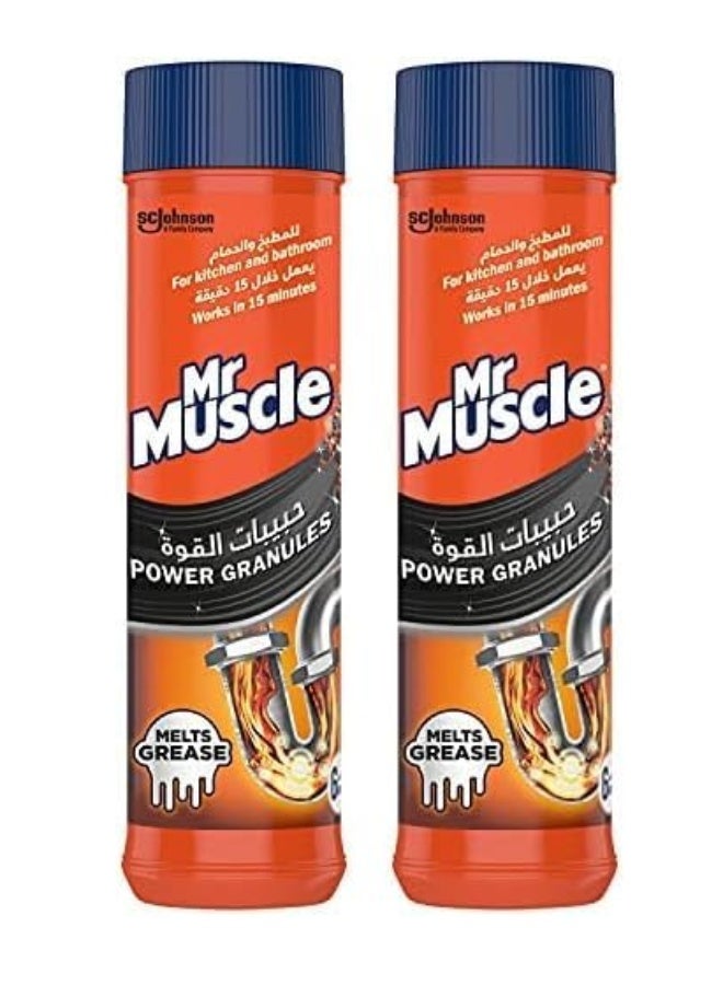 Mr Muscle Mr. Muscle Power Granules Drain Cleaner for Grease and Food Clogs, Works in 15 Minutes, 500 g (Pack of 2) - Image 1