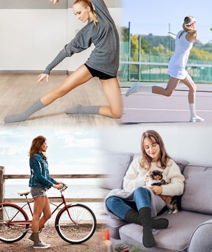 YSense 6 Pairs Slouch Socks Women, Knee High Long Boot Stocking for Women Girls, Soft Knit Casual Crew Slouchy Scrunch Socks Bulk for Spring Summer Winter - Image 4