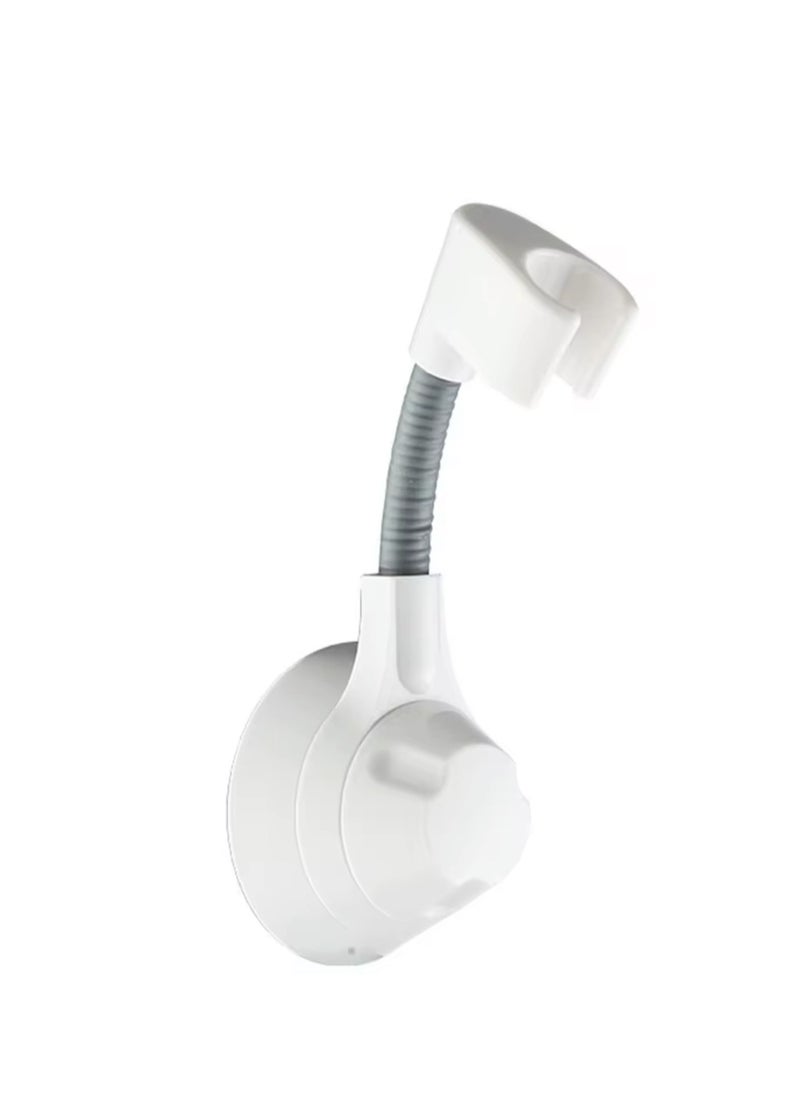 BLUE CORAL Suction Cup Shower Holder Adjustable Shower Head Holder Nozzle Handheld Holder Punch-Free Multi Angle Rotation Shower Bracket (White)  - Image 1