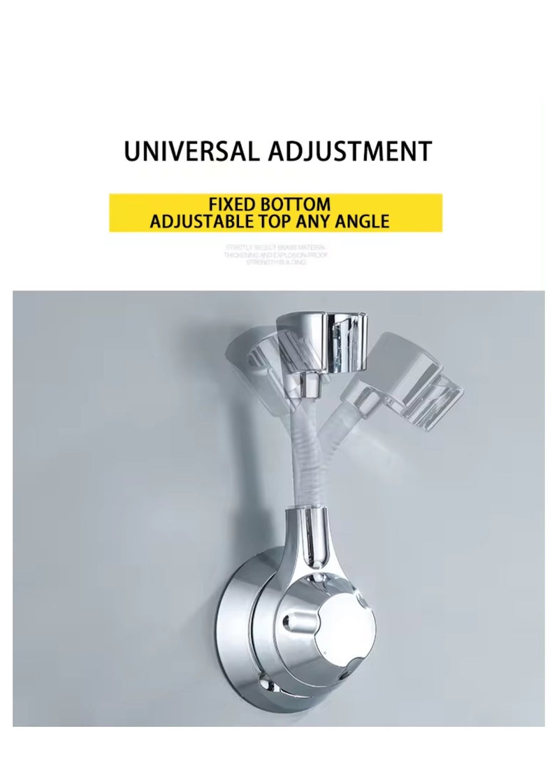 BLUE CORAL Suction Cup Shower Holder Adjustable Shower Head Holder Nozzle Handheld Holder Punch-Free Multi Angle Rotation Shower Bracket (White)  - Image 3