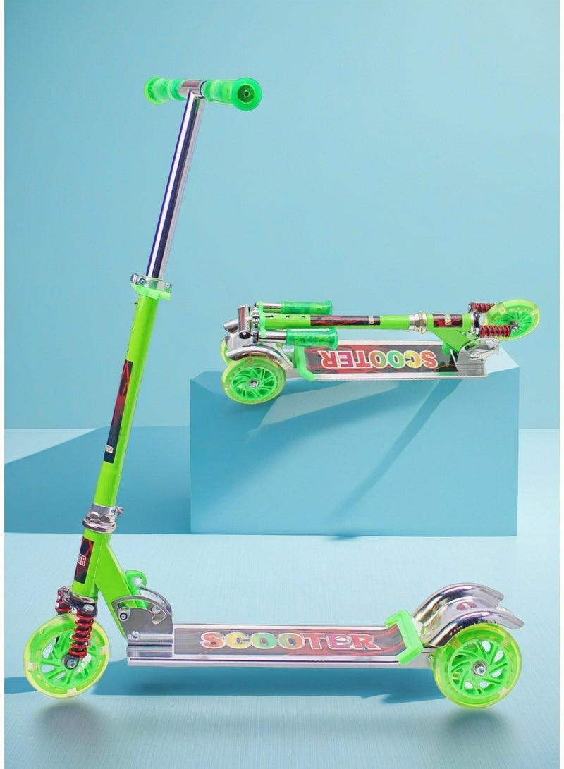 إيزي فيتشور سكوتر إيزي فيوتشر للأطفال من عمر 3 إلى 8 سنوات - سكوتر ركل قابل للطي مع مقبض قابل لتعديل الارتفاع، وفرامل خلفية وعجلات بولي يوريثان LED - Image 1