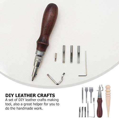 HEALLILY 1 Set Stitching Punch Sewing Craft Tool Leather Stitching Pouch Kit for Stitching Punching (assorted) - Image 3