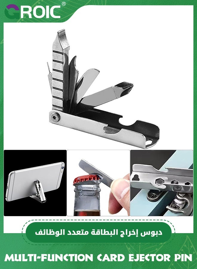 GROIC Keychain Multitool, 11 in 1 Multi Purpose Repair Tool, Keychain with Screwdriver, Nail File, Bottle Opener, Wrench, Ruler and Card Pin, Keychain Multitool, Multi Function Repair Tool  - Image 2