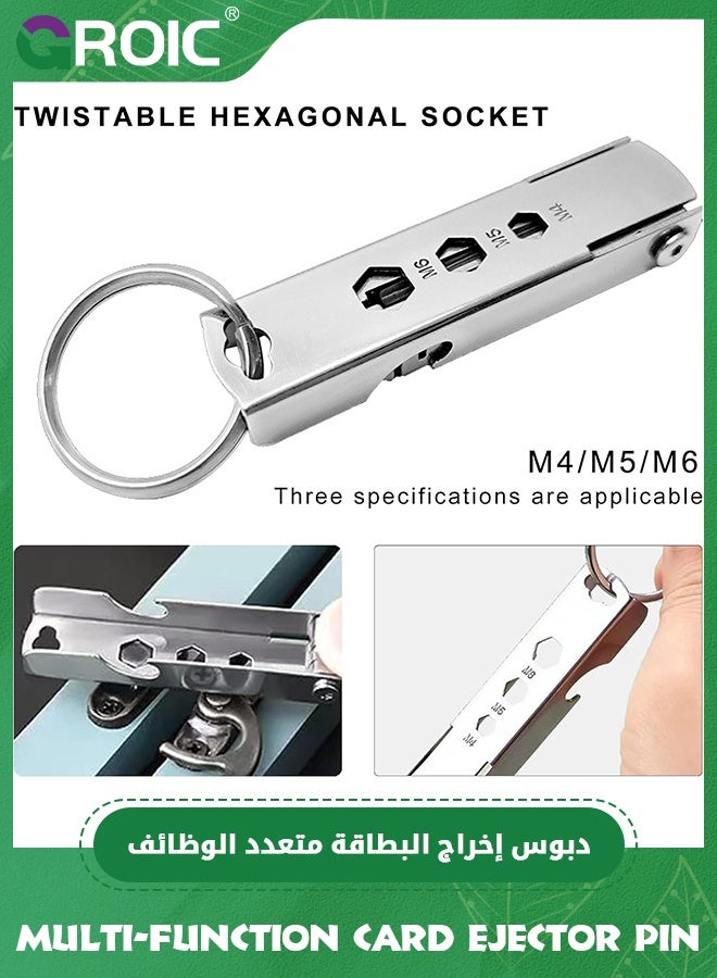 GROIC Keychain Multitool, 11 in 1 Multi Purpose Repair Tool, Keychain with Screwdriver, Nail File, Bottle Opener, Wrench, Ruler and Card Pin, Keychain Multitool, Multi Function Repair Tool  - Image 5