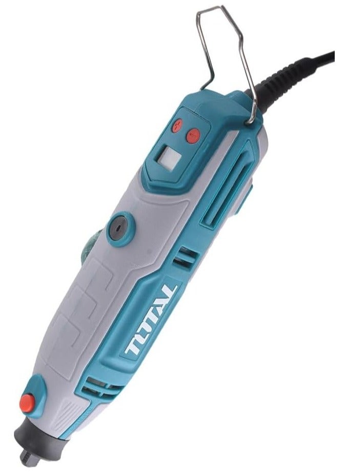 TOTAL Mini Craft Digital, Multi-Speed Drill and Handicraft Tool for Engraving, Drawing, and Handmade Product Creation, Engraving, Sanding, Polishing, and Shaping Tool for Wood, Marble, and Metals, 150 Pieces - 200 Watts  - Image 2
