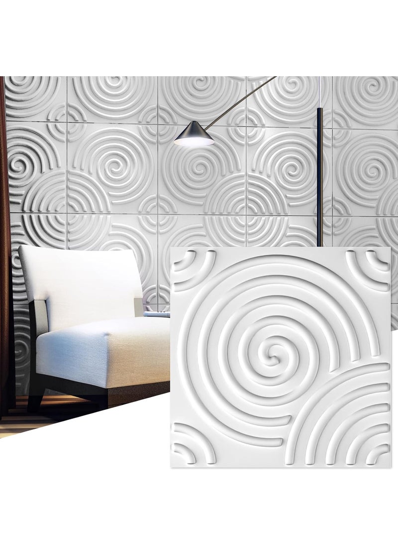 Art3d Art3d 197x197 Pack Of 12 Wall Panel Vortex White  - Image 1