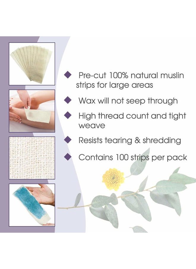 Satin Smooth Satin Smooth Large Muslin Epilating Strips for Hair Removal, 100 ct x 2 packs  - Image 3